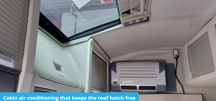 The cabin air conditioner for trucks. The cabin air conditioner for trucks.